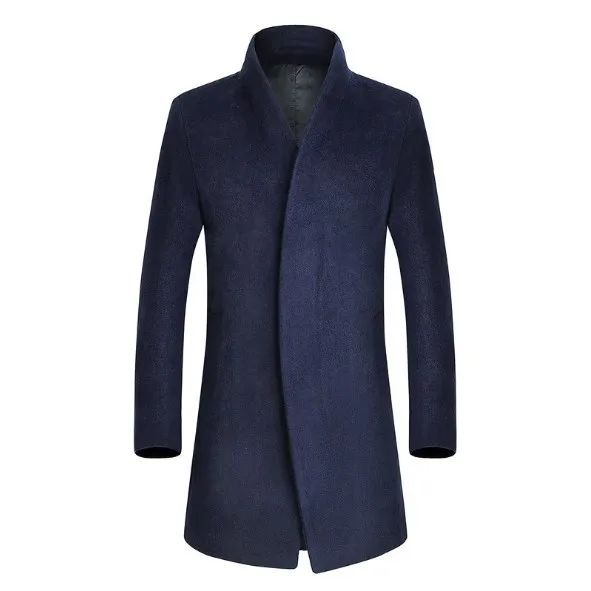 Зимнее осеннее шерстяное пальто для мужчин, бизнес повседневное кашемировое пальто, мужское длинное шерстяное пальто, черное, синее, красное, серое, верхняя одежда 4XL