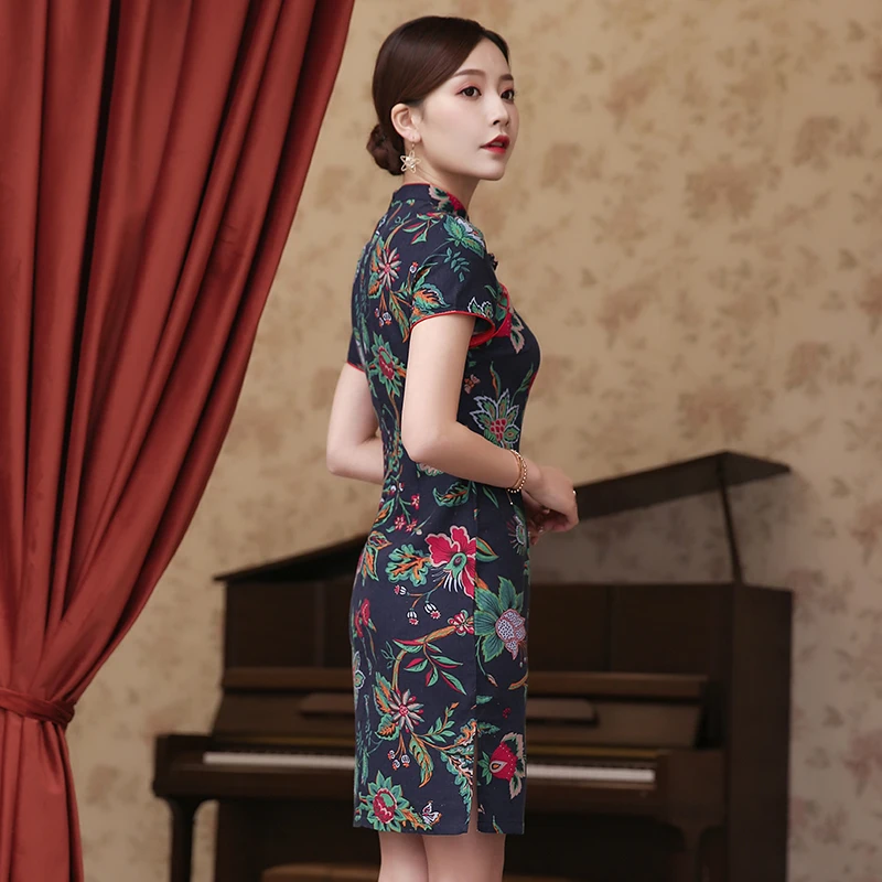 Современное женское традиционное китайское платье Ципао банкетный костюм длинное Ципао женское платье Ципао с восточным цветочным принтом - Цвет: color3