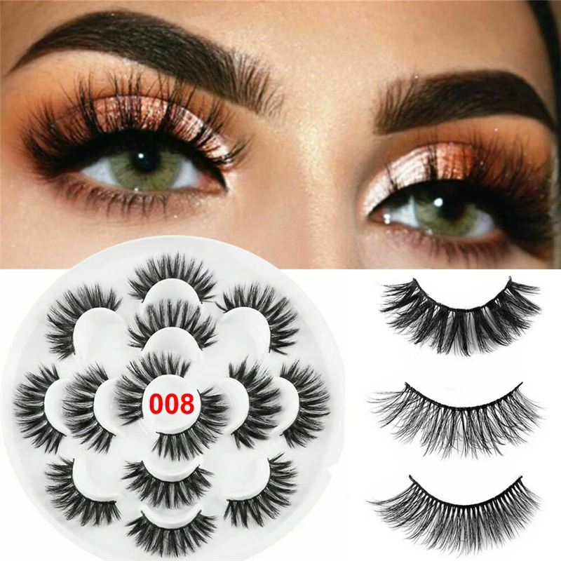 

1/3/7 Pairs Natural False Eyelashes Fake Lashes Long Makeup Mink Lashes Eyelash Extension Mink Eyelashes Beauty Tools
