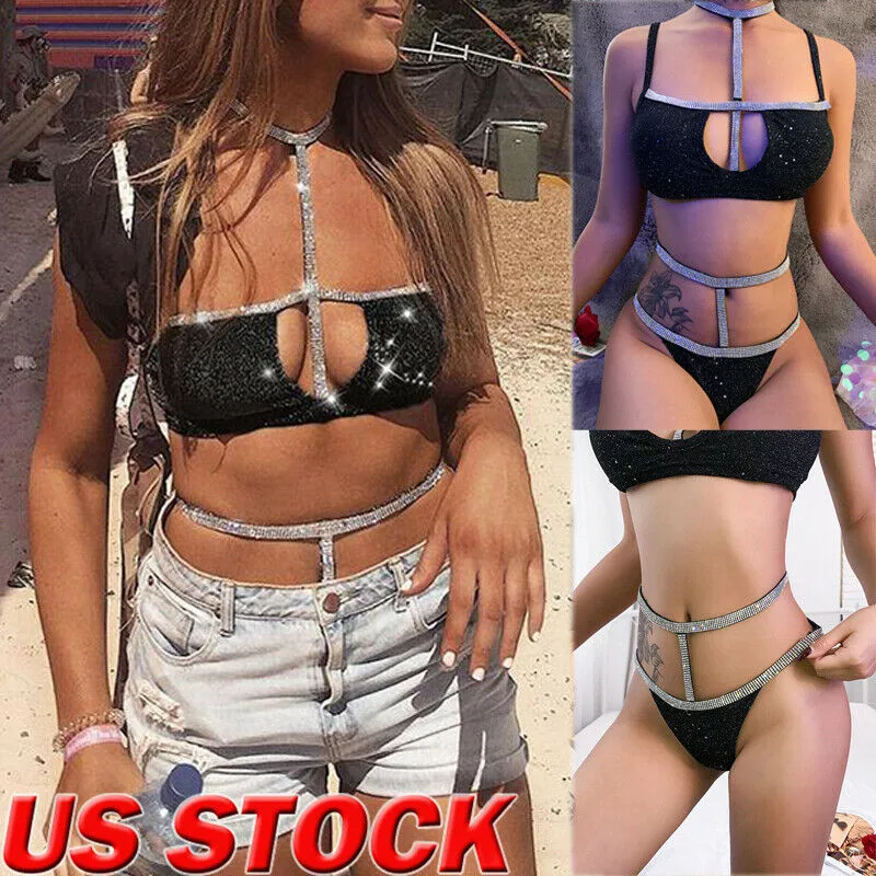 

Girls Sexy Stretchy Strap Summer Hollow Out Bra Sexy Panties Outfit Bra