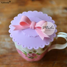 Бант кружева многоразовый силикон крышка чашки Пылезащитная теплоизоляция крышка чашки уплотнение милые чашки декоративные крышки дропшиппинг