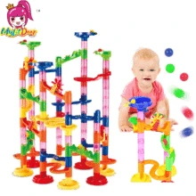 Mylitdear 105 шт. креативный DIY мраморный трек Запуск шары лабиринты трек Сборка блоков дом строительство конструктор игрушка для детей