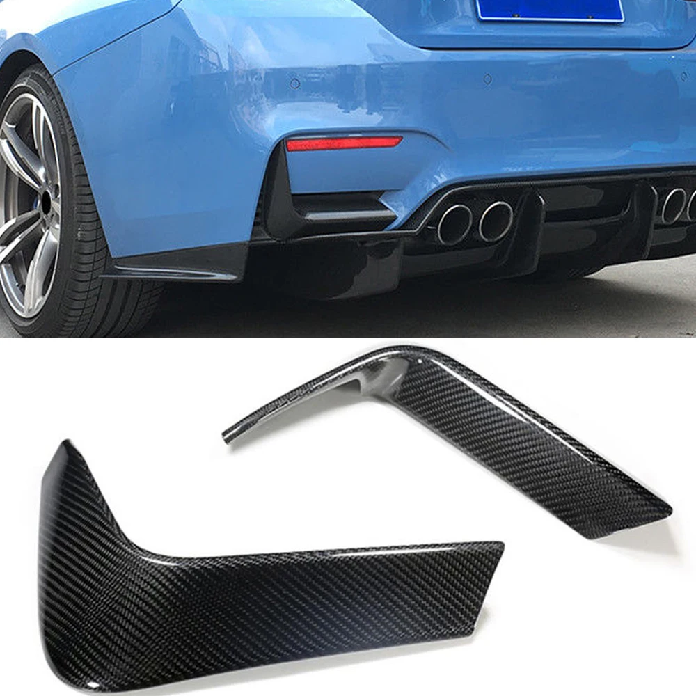 

Fits BMW F80 M3 F82 M4 Rear Bumper Splitter Lip Corner Cover DRY Carbon 14-18