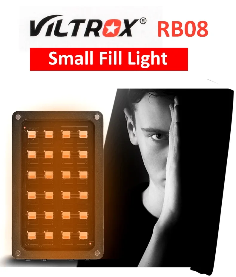 Viltrox RB08 двухцветный 2500 K-8500 K мини видео светодиодный светильник портативный заполняющий светильник встроенный Аккумулятор для камеры телефона YouTube live