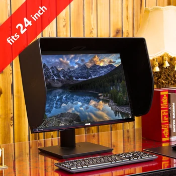 ILooker 프로 에디션 LCD LED 비디오 모니터 후드 차양 선후드, 델 HP 뷰소닉 필립스 삼성 LG EIZO ASUS용, 24P 24 인치