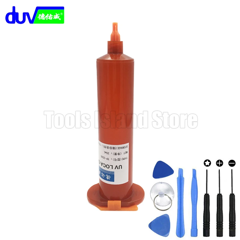 

30ML UV Glue tp-2500 LOCA Liquid Optical Clear Adhesive + 8 in 1 Tools for mobile phone touch screen