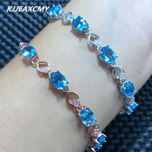 KJJEAXCMY ювелирные изделия голубой топаз женский браслет оптом 925 стерлингового серебра один основной 1,5 карат камень