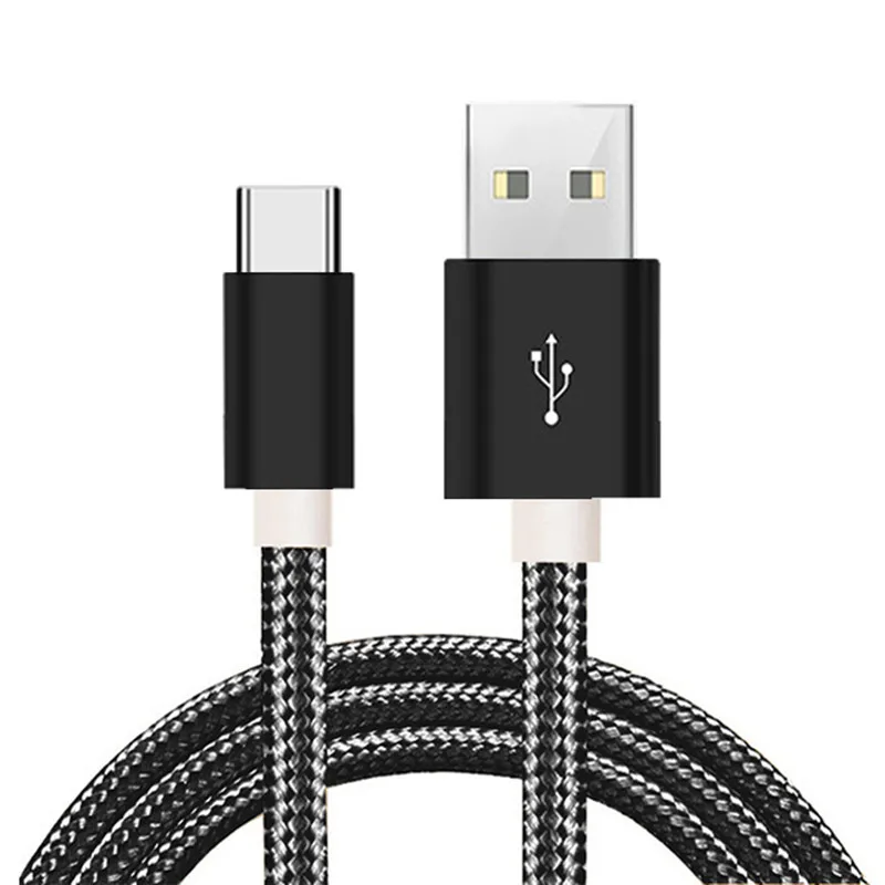 Кабель с разъемом usb type-c кабель для зарядки и передачи данных с 0,2 м, 1 м, 2 м, usb-c Зарядное устройство для samsung S10 плюс S10E NOTE 8 9 huawei mate 20 lite pro nova 4 3 2 - Цвет: black