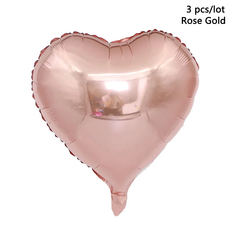 3 шт./лот 18 дюймов шар в форме звезды воздушные шары с дизайном «сердце» на день рождения шарики для свадьбы Вечерние decoarations алюминиевый шары праздничные воздушные шары с гелием - Цвет: Heart Rose Gold