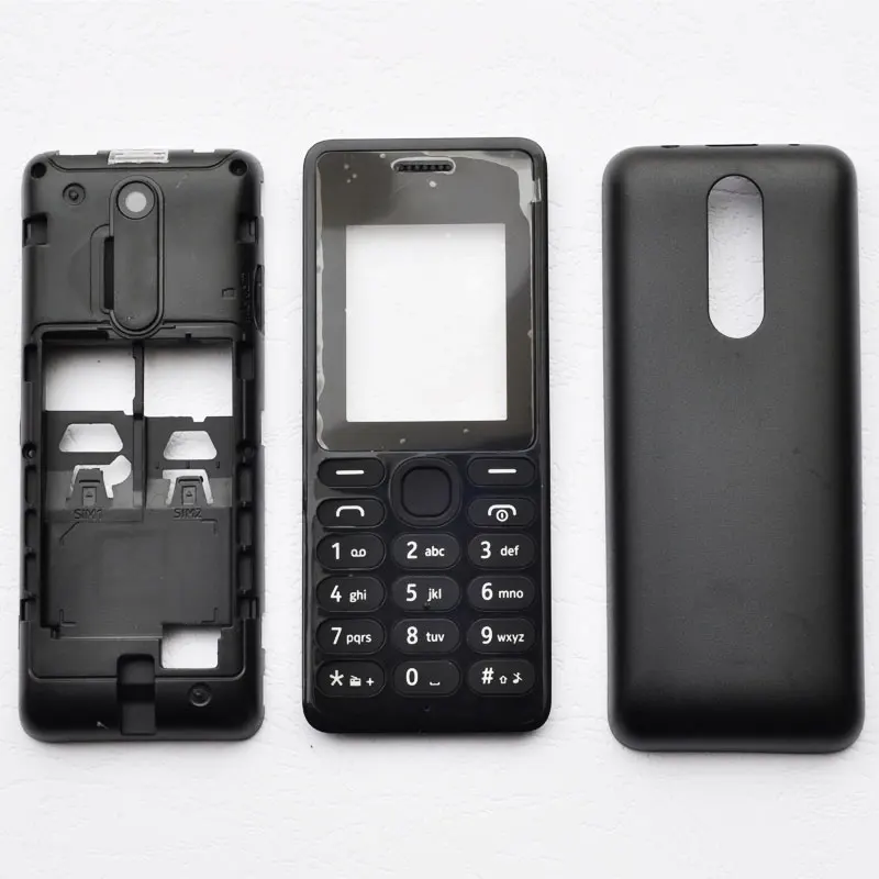 

BINYEAE New Full Housing For Nokia 108 Case Cover Facing Front Frame With Key Board Display Glass+Middle Frame+Back Cover