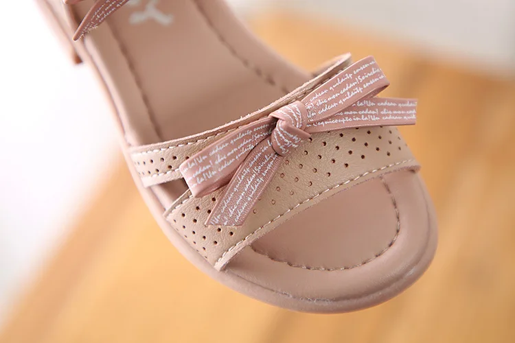 2019 летние новые корейские детские сандалии для девочек с открытым носком с бантом мягкая подошва принцесса обувь детская обувь