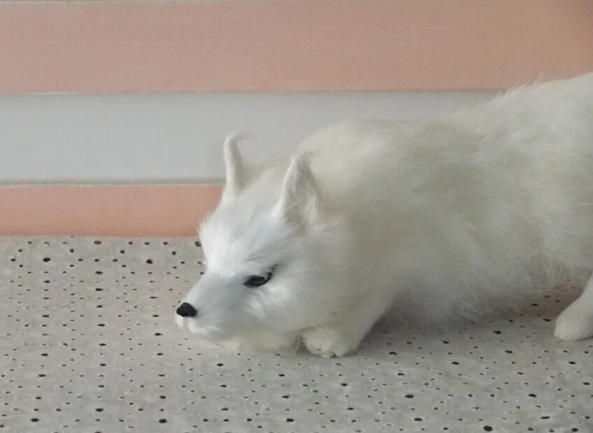 Новый Моделирование лиса игрушки прекрасная лиса WHITE FOX кукла подарок о 28x14 см