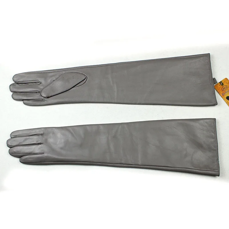 2018 новые длинные кожаные перчатки Для женщин овчины разнообразие Цвета моноблок внутри теплые длинные кожаные перчатки Бесплатная