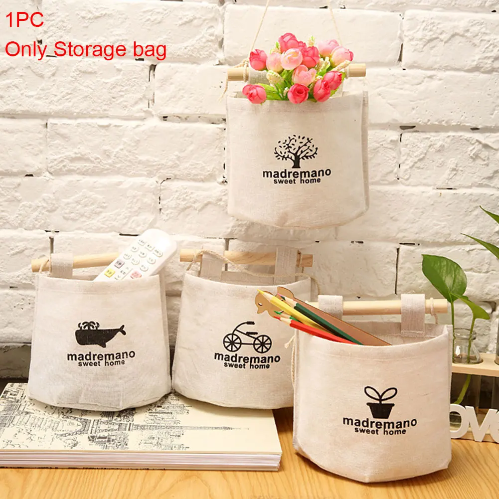 منظم مجلة خزانة أشتات الأزياء السرير القطن الكتان الحقيبة رف اللعب جدار حقيبة تخزين قابلة للحمل حامل الحاويات