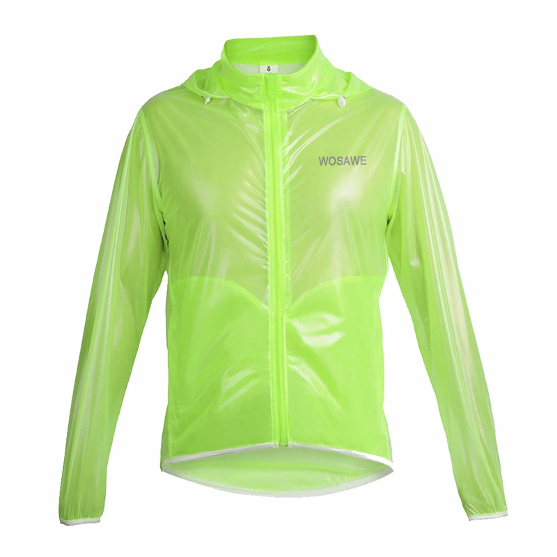 WOSAWE Men Women Cycling Rain Jackets Long Sleeve Waterproof Windproof