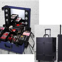 Полиуретановая панель с алюминиевой рамой многослойная тележка макияж случае большой емкости W/зеркало и узел с лампочками