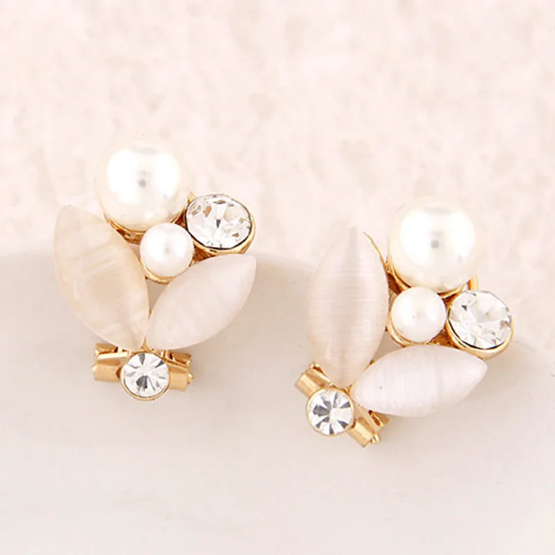 Kymyad корейские серьги-гвоздики для женщин Bijoux имитация жемчуга массивные листья серьги в стиле ретро модные ювелирные изделия Brincos