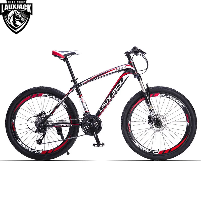 LAUXJACK Mountain Bike Steel Frame 24 Speed Shimano Mechanic Brake 26\