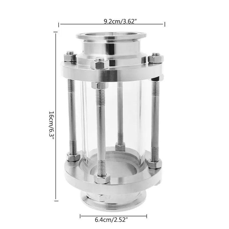 Dióptero de cristal de vista de flujo de trébol de 2 \
