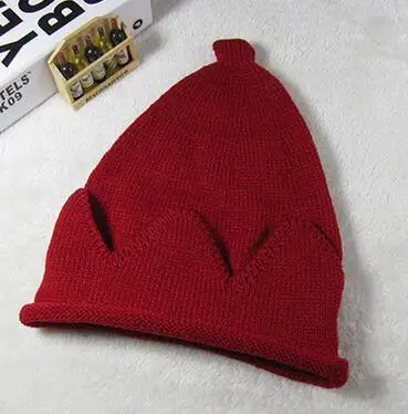 Новое поступление, детская шапка для детей 6 месяцев-5 лет, вязаные шапки на осень и зиму, унисекс, детская шапка для малышей, теплая однотонная Повседневная шапка, 1884 - Цвет: wine red