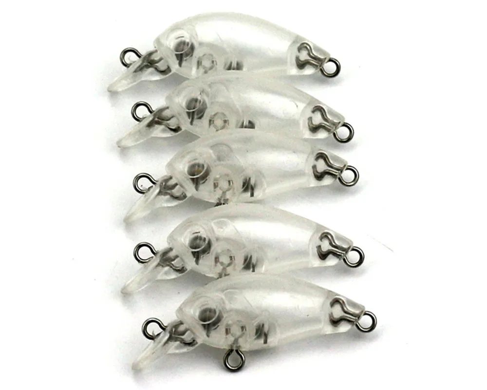 

HENGJIA 5PCS 4.5CM-4G Unpainted Crankbait Fishing Wobblers Plastic Hard Bait Blank Crank Fishing Tackle