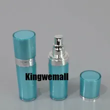 100 шт./лот, емкость 15 мл, высококачественная акриловая бутылка для лосьона для косметической упаковки синего цвета, конусообразная форма