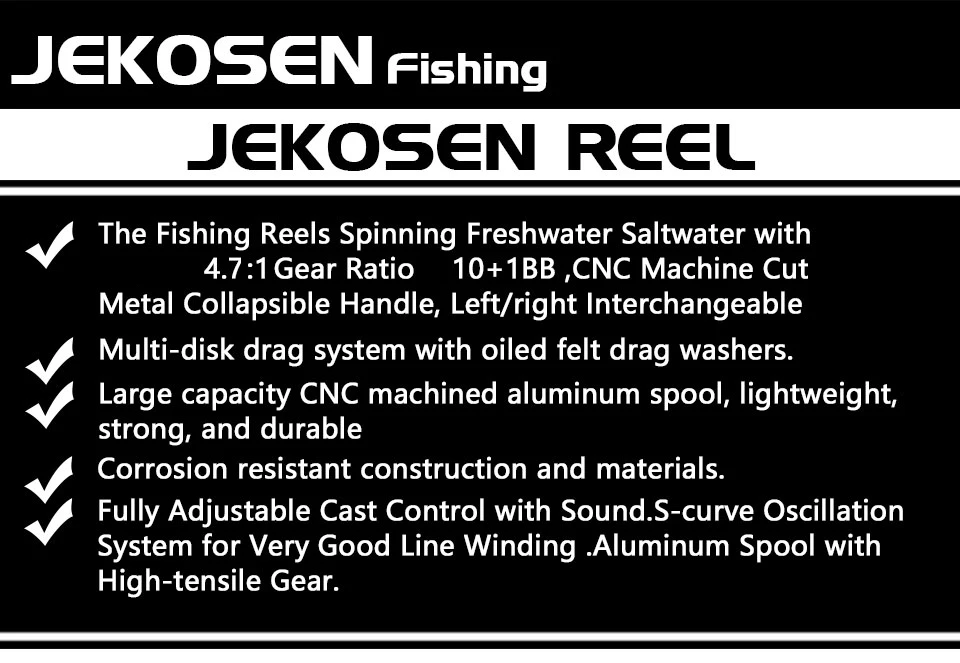 carretel de pesca 10bb + 1rb rolamento 4.7: 1 relação engrenagem