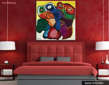 

Karel Appel LOVERS II Still life Classical oil Painting Drawing art Spray Unframed Canvas square wire square picture07023994