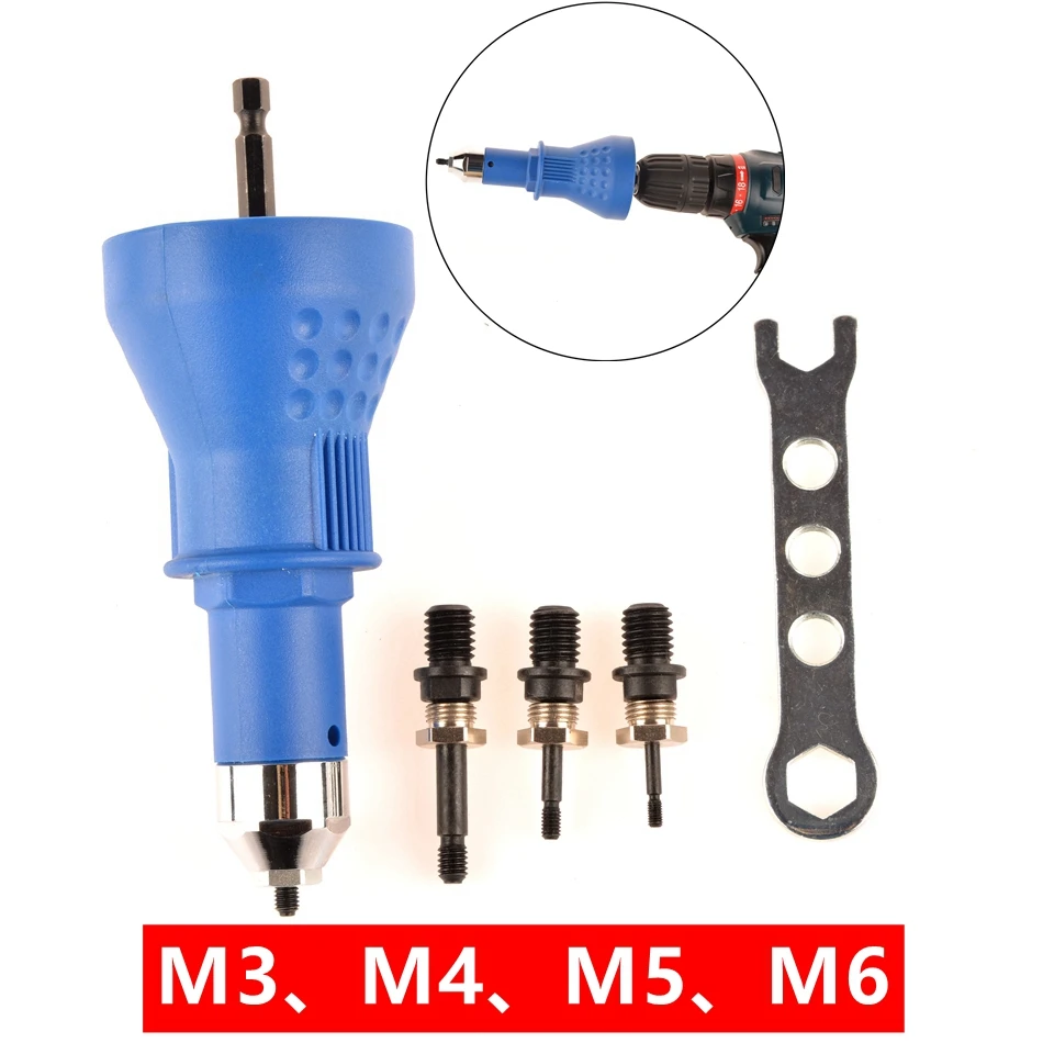 Mxita Rivet Nut Tool Adaptor M3 M4 M5 M6 Cordless Drill Adapter Rivet ...