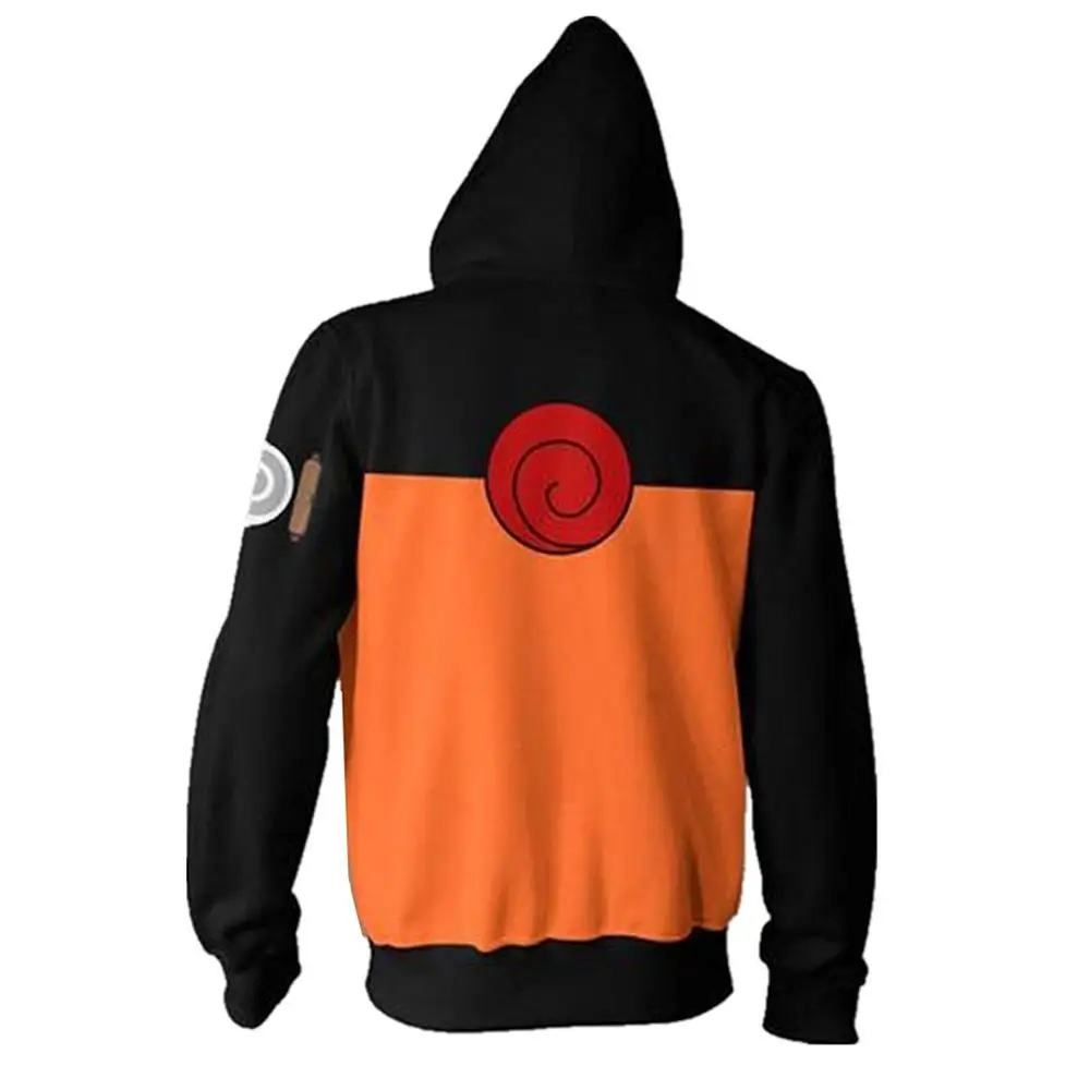  New Arrival Men's Zip Up Hoodies Anime Naruto Sweatshirts Cosplay Sasuke Print 3D Hooded Male Zippe
