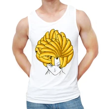 Новая мода Супер Saiyan дизайн мужские майки банан волосы Гоку печатная Базовая майка крутой для хипстеров Singlets