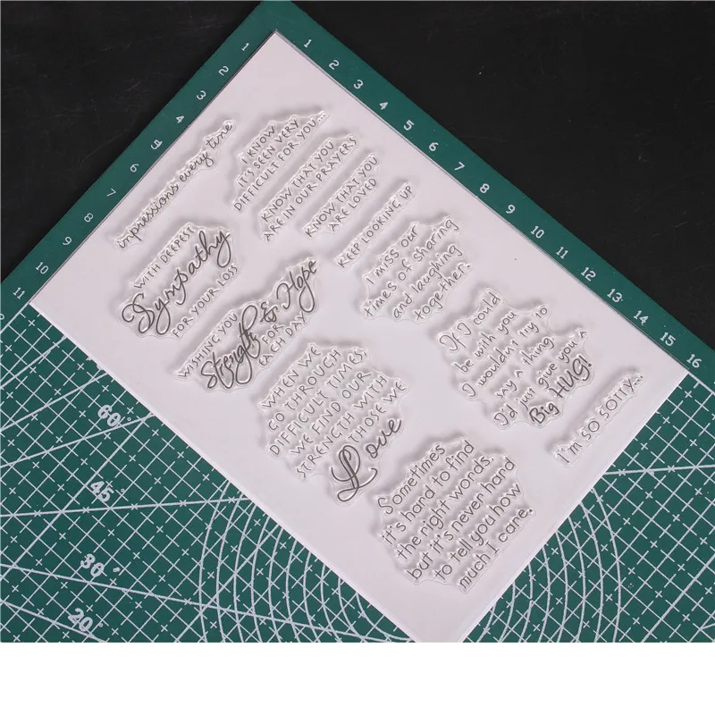 Резиновый силиконовый прозрачный штамп для transparтампонов прозрачное уплотнение фоновая карточка со штампом делая Diy английские поздравления слово