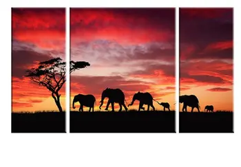 

Walking Elephants Canvas Prints Wall Art African Animals Family Pictures Paintings for Bedroom Kitchen Home Decor Drop shipping