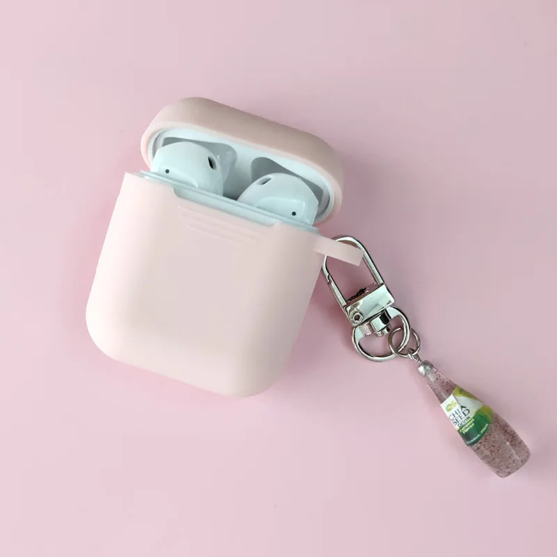 Простая красивая бутылка для вина красный Силиконовый чехол для Apple Airpods чехол Аксессуары Bluetooth наушники сумка защитный чехол подарок