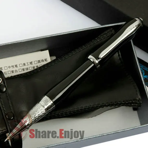 Шариковая ручка DUKE элегантная женская серия черный и серебристый с оригинальной коробкой