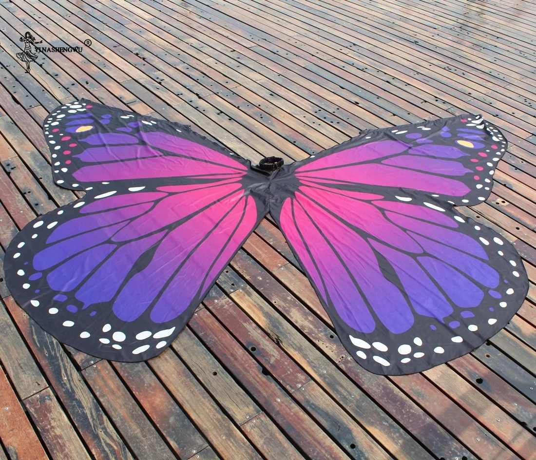 Радужная Бабочка 360 градусов большая бабочка золотые крылья Танцы Бабочка реквизит танец живота бабочки крылья