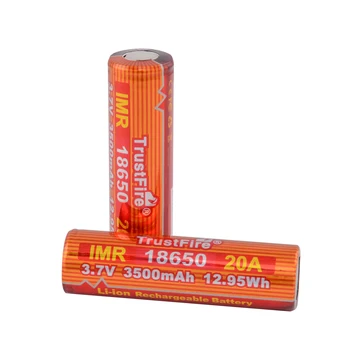 

2PCS High Drain IMR 18650 Rechargeable Li-ion Batteries 3500mAh Output 20A 3.7V 12.95Wh Battery For LED Flashlights E-cigarette