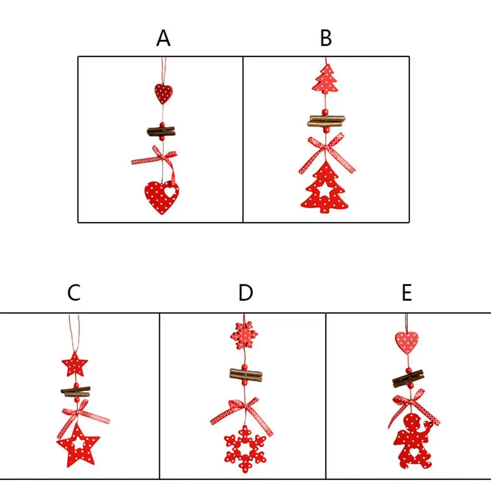 Небольшой Деревянный Рождественская елка украшения Xmas Tree Подвески, подвесные украшения с бусами для домашнего Семья рождественские принадлежности для деревьев