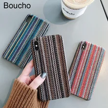 

Boucho Phone Case For iphone XS Max XR X Soft Silicone Matte Case For iphone 7 6S 6 7 8 Plus Colorful Vintage Cloth Back Cover