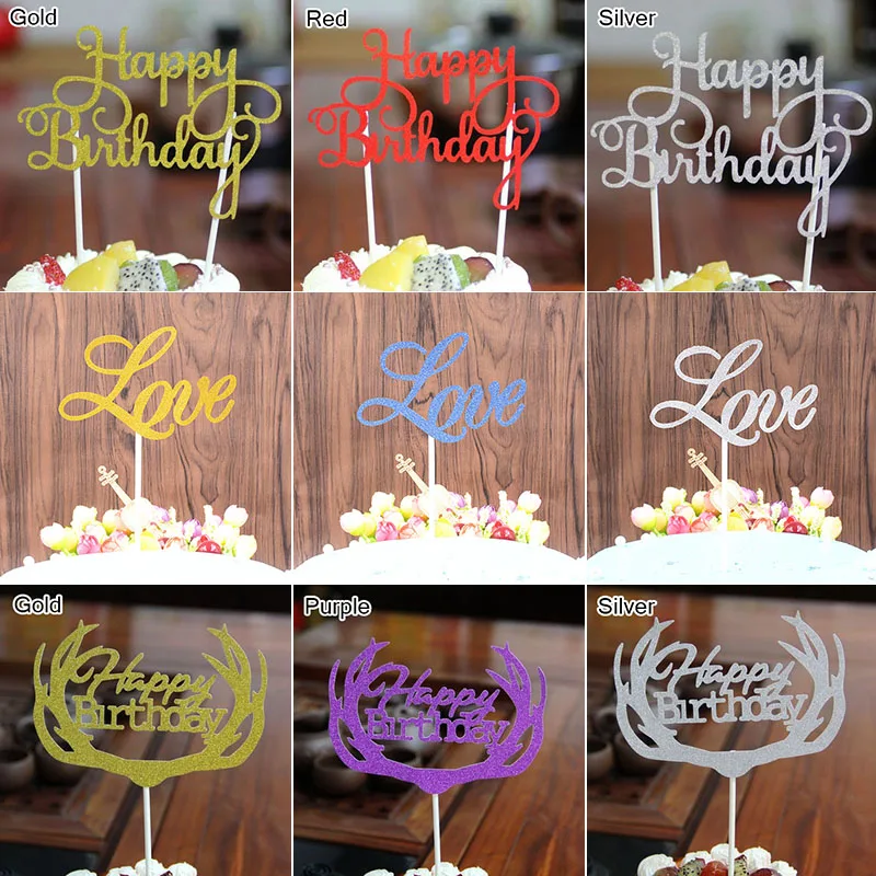 Happy-Birthday-Cupcake-Topper-Glitter-Paper-LOVE-Wedding-Cake-Topper-Flag-For-Wedding-Birthday-Party-Cake
