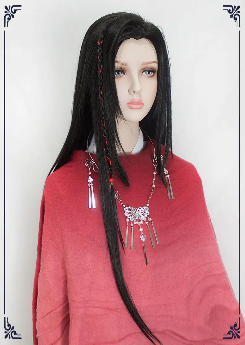 Сю Xie Лян Хуа Cheng Косплэй парики Тянь Гуань Ci фу парики, костюм для косплея, Бамбуковая Шляпа, тени для век, реквизит-аксессуары волосы на