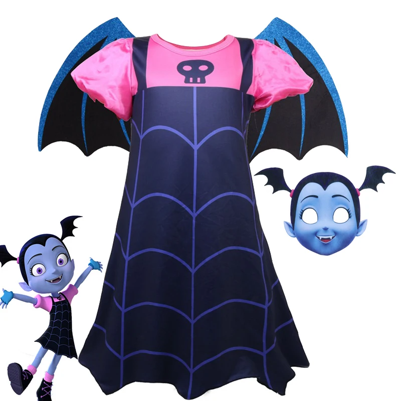 Одежда для девочек Vampirina костюм вампира Косплэй Детские платья для вечеринки на Хэллоуин; Карнавальный костюм для детей модные вечерние платья для девочек; уличная одежда