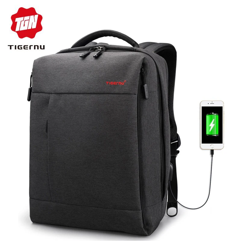 Tigernu morral de marca de carga USB hombre Mochila Anti-robo Mochila 1415 \ Tigernu morral de marca de carga USB hombre Mochila Anti-robo Mochila 1415 \