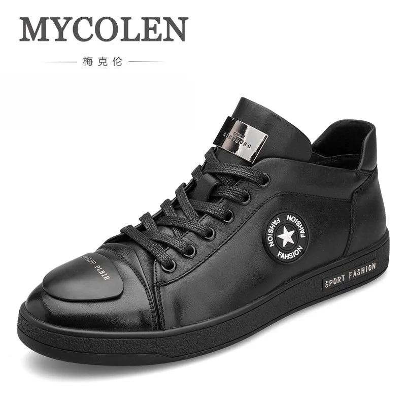 MYCOLEN Sport Men Shoes Genuine Leather Casual Shoes Man Autumn And Winter Non Slip Waterproof Shoes Scarpe Uomo Casual цена MYCOLEN Sport Men Shoes Genuine Leather Casual Shoes Man Autumn And Winter Non Slip Waterproof Shoes Scarpe Uomo Casual цены онлайн