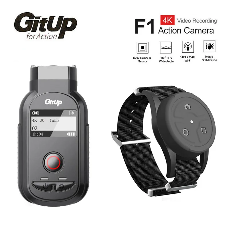 Новинка Спортивная Экшн камера GitUp F1 WiFi 4K 3840x2160p видеорегистратор Ultra HD