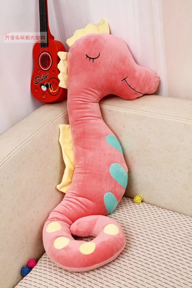 lovely plush pink sea horse toy cartoon sea horse soft stuffed toy about 120cm