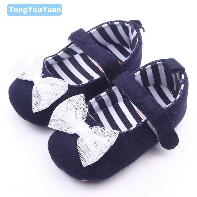 Aliexpress.com : Buy Soft Sole Beautiful Bow knot Navy Blue Newborn ...