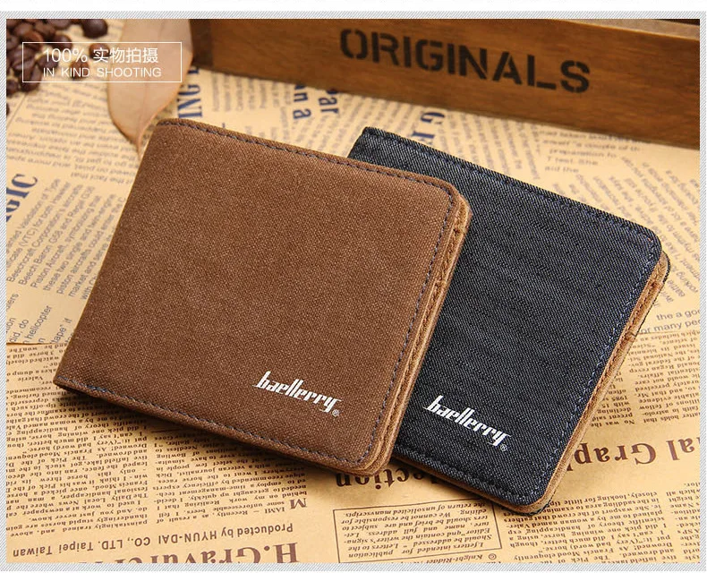 

2015 newest Men's antiqued/archaistic canvas short wallets/purse/money clippes free shipping