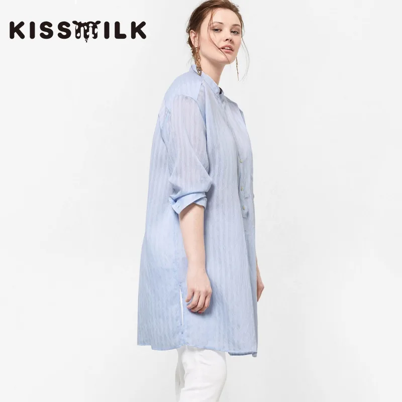 plus size western style fashion loose striped long sleeve Large Size