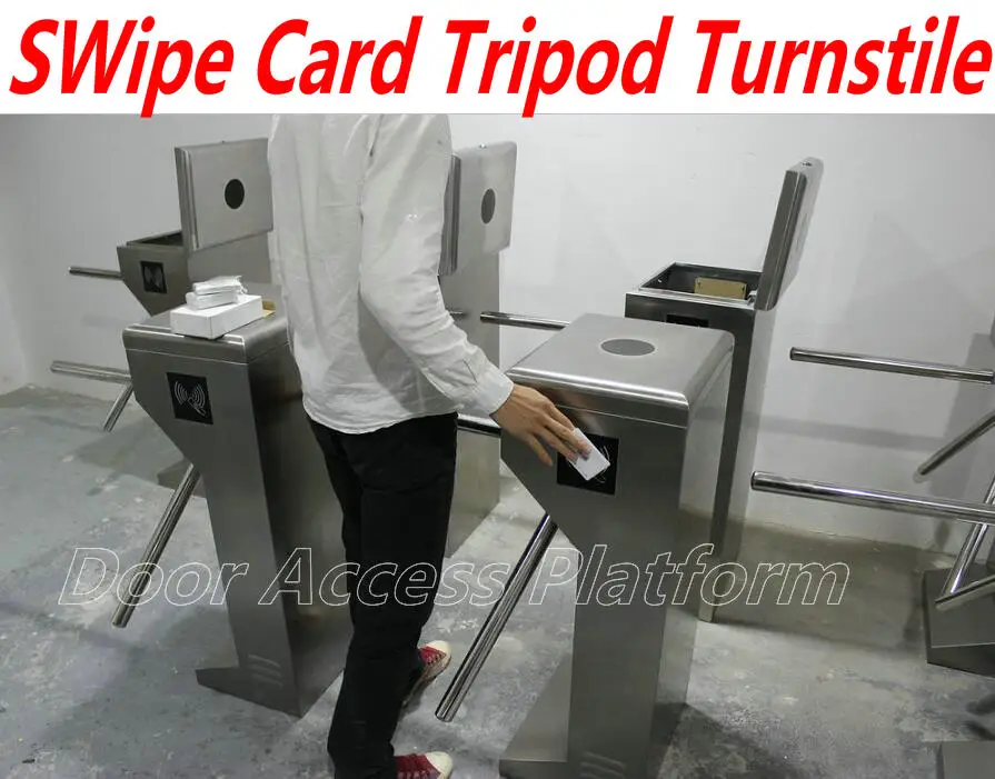 

Card Open Tripod Turnstie, Factory Turnstile gate, Pedestrian passageway access control gate RFID Entrance+rf exit Security gate